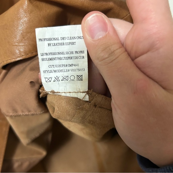 Vince Cognac Brown 100% Leather Mini Shift Dress Size 10 - Picture 16 of 16